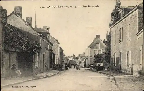 Ak La Poueze Maine-et-Loire, Rue Principale