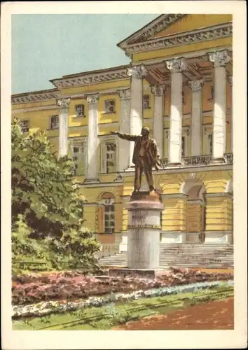 Ganzsachen Künstler Ak Bernstein, E., Lenin-Denkmal, Leningrad, Sozialistischer Realismus,Propaganda
