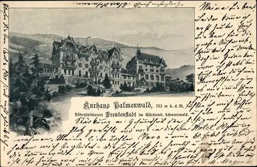 Litho Freudenstadt im Nordschwarzwald, Kurhaus Palmenwald