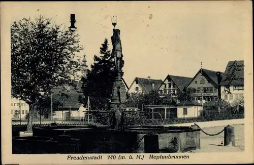Ak Freudenstadt im Nordschwarzwald, Neptunbrunnen