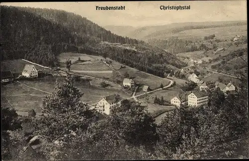 Ak Freudenstadt im Nordschwarzwald, Christophstal, Vogelschau