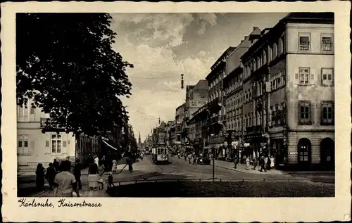 Ak Karlsruhe in Baden, Kaiserstraße, Geschäfte