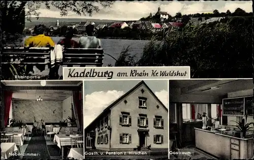 Ak Kadelburg Küssaberg Baden Württemberg, Rheinpartie, Gasthaus zum Hirschen