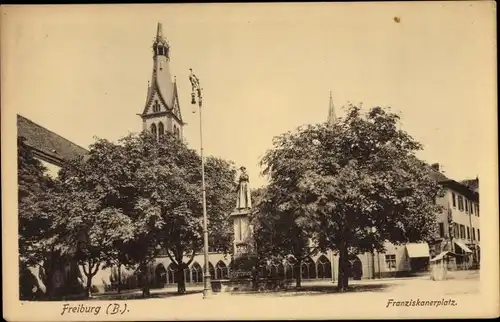 Ak Freiburg im Breisgau, Franziskanerplatz