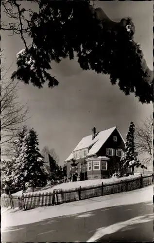 Ak Dobel im Schwarzwald, Café Talblick, Winter