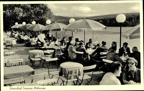 Ak Wamel Möhnesee, Strandhof Wamel, Terrasse, Gäste