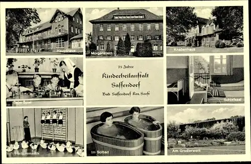 Ak Bad Sassendorf im Kreis Soest, Kinderheilanstalt, Heilgymnastik, Haupthaus, Schlafsaal, Solbad