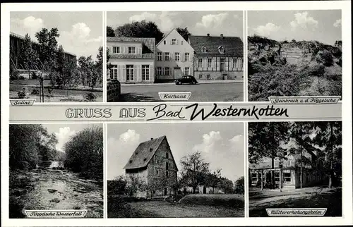 Ak Westernkotten Erwitte, Kurhaus, Steinbruch, Wasserfall, Müttererholungsheim, Saline