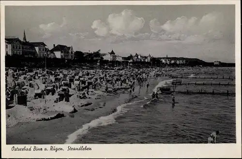 Ak Seebad Binz auf Rügen, Strandleben