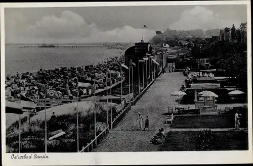 Ak Ostseebad Bansin Heringsdorf auf Usedom, Strand, Promenade