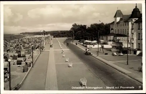 Ak Ostseebad Kühlungsborn, Strand mit Promenade