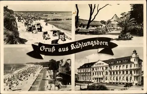 Ak Ostseebad Kühlungsborn, Strand, Hotel, Musikpavillon