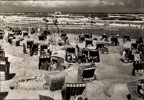 Ak Nordseebad Wangerooge in Ostfriesland, Burgenstrand, Strandleben