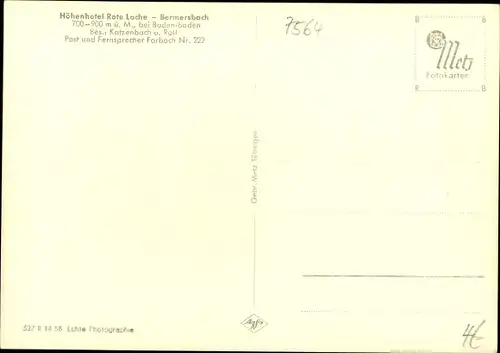 Ak Bermersbach Forbach im Schwarzwald Baden, Rote Lache