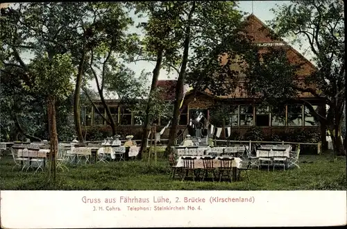 Ak Lühe Jork im Alten Land, Fährhaus, 2. Brücke, Kirschenland