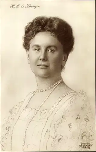 Künstler Ak Deutmann, Königin Wilhelmina der Niederlande, Portrait