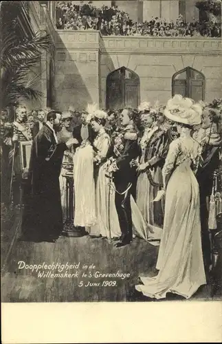 Künstler Ak Doopplechtigheid in de Willemskerk 5 Juin 1909, Taufe von Juliana der Niederlande
