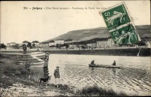 Ak Joigny Yonne, Cote Saint Jacques, Faubourg de Paris