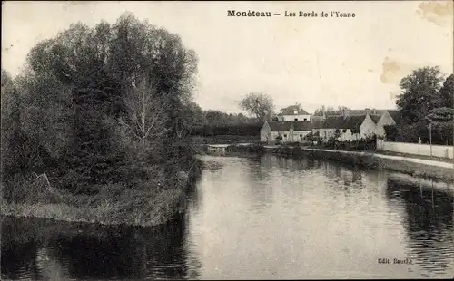 Ak Monéteau Yonne, Les Bords de l'Yonne