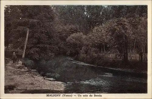 Ak Maligny Yonne, Un coin du Serein