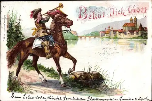 Litho Trompeter von Säckingen, Behüt Dich Gott