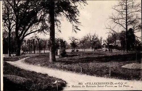 Ak Villecresnes Val-de-Marne, Maison de Retraite Saint Pierre, Le Parc