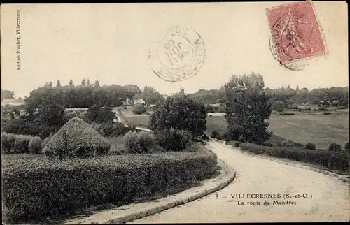 Ak Villecresnes Val-de-Marne, La Route de Mandres