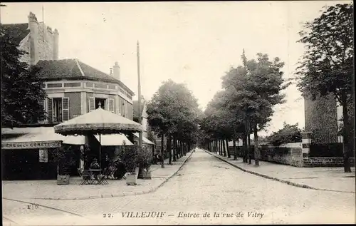 Ak Villejuif Val de Marne, Entree de la rue de Vitry