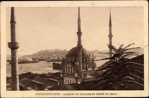 Ak Konstantinopel Istanbul Türkei, Mosquée de Top Hané et Pointe du Serail