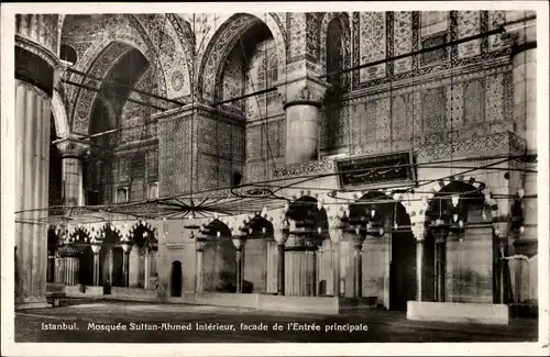 Ak Konstantinopel Istanbul Türkei, Interieur Mosquee Sultan Ahmet