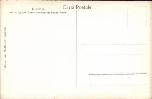 Ak Konstantinopel Istanbul Türkei, Interieur Mosquee Sultan Ahmet