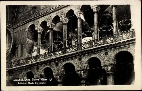 Ak Konstantinopel Istanbul Türkei, Interieur Mosquee Ste. Sophie