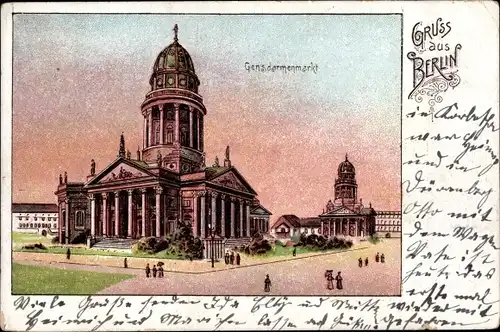 Ak Berlin Mitte, Gendarmenmarkt, Deutscher und französischer Dom