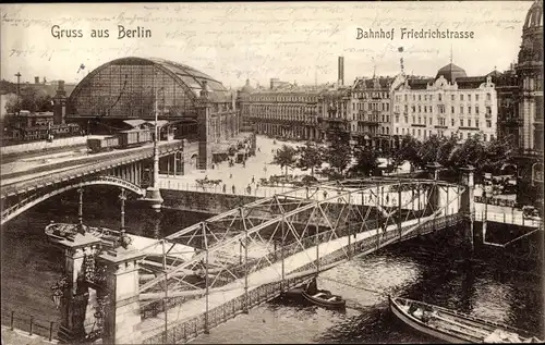 Ak Berlin Mitte, Bahnhof Friedrichstraße