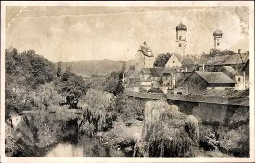 Ak Isny im Allgäu, Teilansicht