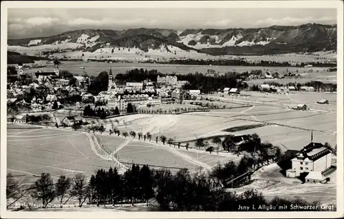 Ak Isny im Allgäu, Panorama, Schwarzer Grat