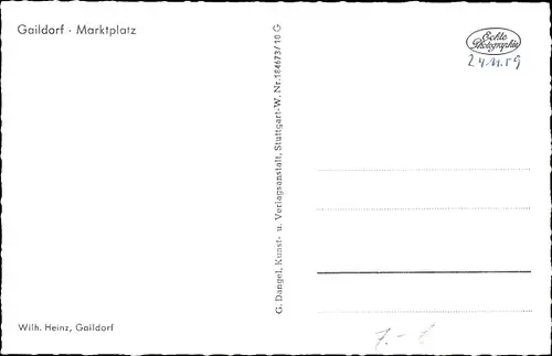 Ak Gaildorf am Kocher Württemberg, Marktplatz, Geschäft Fr. Markert