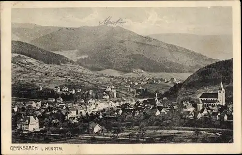 Ak Gernsbach im Murgtal Schwarzwald, Panorama