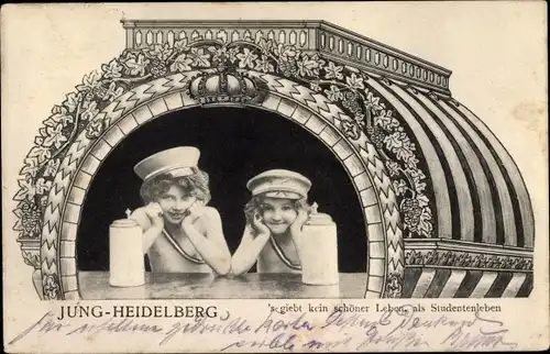 Ak Heidelberg am Neckar, Jung Heidelberg, 's gibt kein schöner Leben als Studentenleben