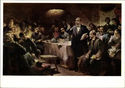 Künstler Ak Winogradow, Lenins Rede auf dem 2. Kongress der RSWDP 1903, Sowjet. Propaganda, UdSSR