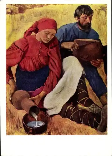 Künstler Ak Serebryakova, Peasants, Sozialistischer Realismus, UdSSR