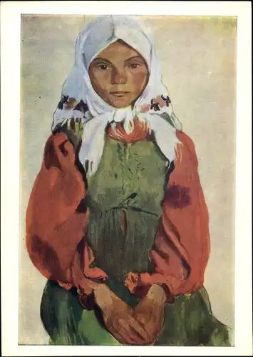 Künstler Ak Serebryakova, Zinaida Evgenievna, Landmädchen, Sozialistischer Realismus, UdSSR