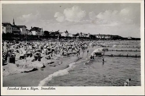 Ak Seebad Binz auf Rügen, Strandleben