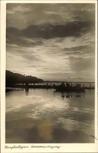 Ak Langballigau Langballig in Angeln, See, Sonnenuntergang