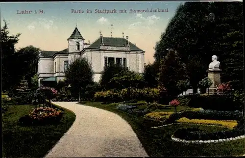 Ak Lahr im Schwarzwald, Stadtpark, Bismarckdenkmal