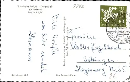 Ak Isny im Allgäu, Sportsanatorium