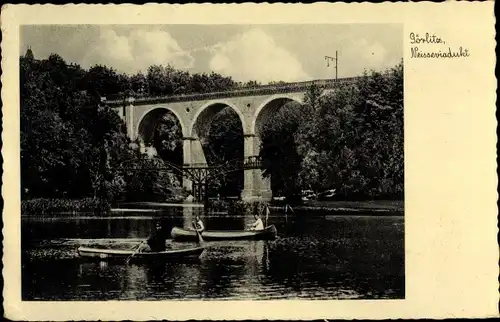 Ak Görlitz in der Lausitz, Neißeviadukt, Bootsfahrt