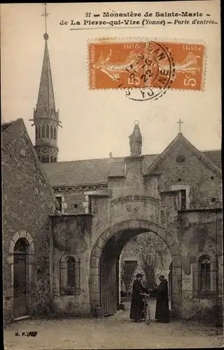 Ak Saint-Léger-Vauban Yonne, Abbaye Sainte-Marie de la Pierre qui Vire, Monastère, Porte d'entrée