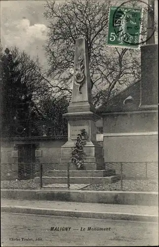 Ak Maligny Yonne, Le Monument