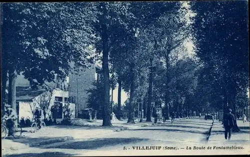 Ak Villejuif Val de Marne, La Route de Fontainebleau